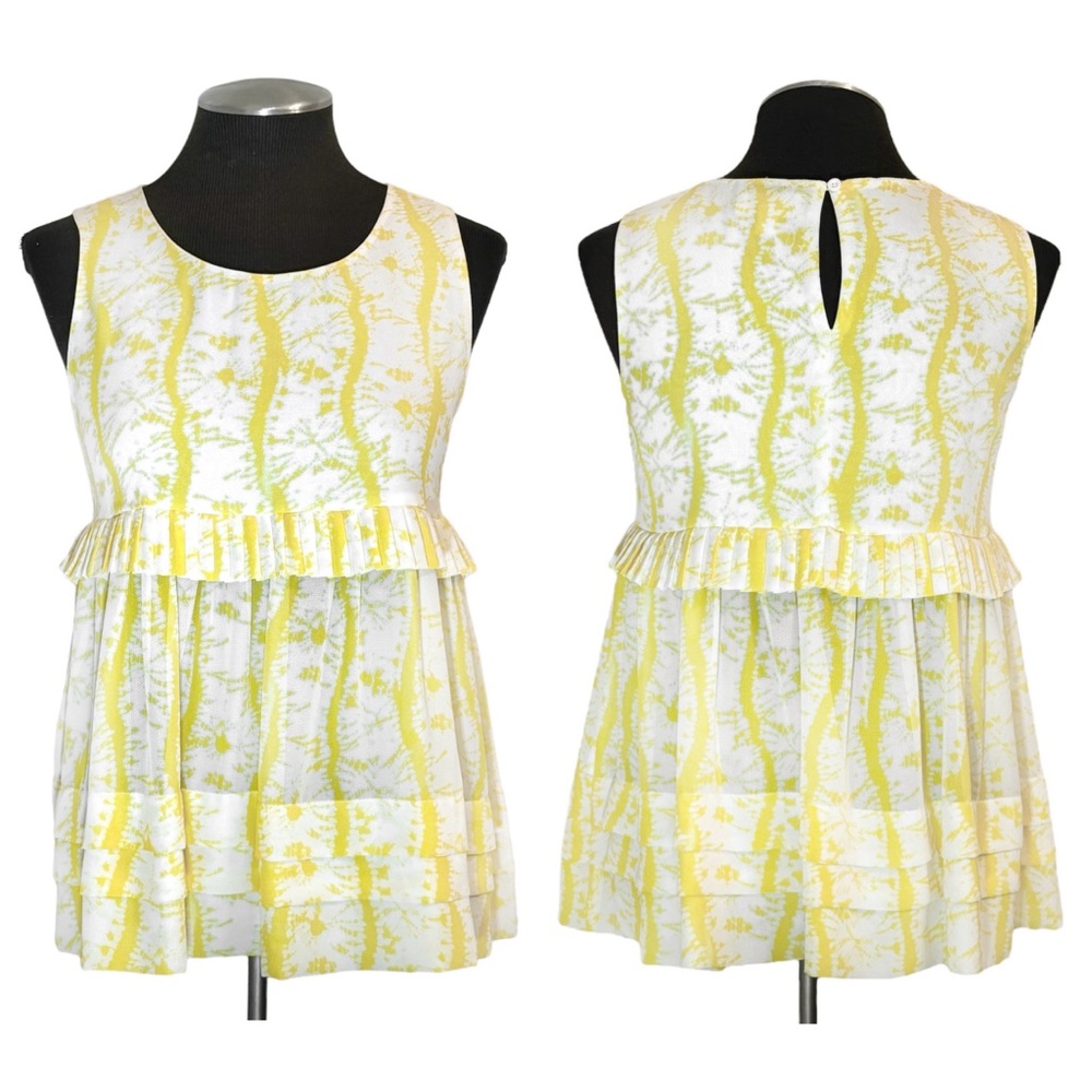 The Korner - Sleeveless Pleated Keyhole Back Top - Extra Small XS